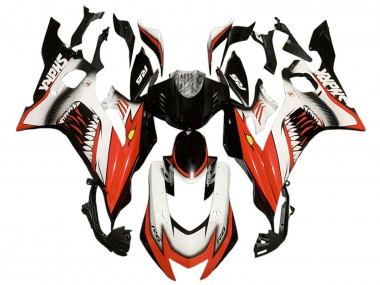Buy 2017-2023 White Red Black Shark Yamaha YZF 600 R6 Motorcycle Fairings UK