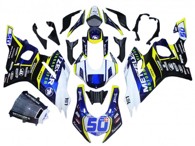 2017-2025 White Yellow Blue Yamaha YZF 600 R6 Motorcycle Fairings UK