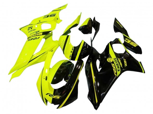 2017-2025 Neon Yellow Glossy Black Split Yamaha YZF 600 R6 Motorcycle Fairings UK