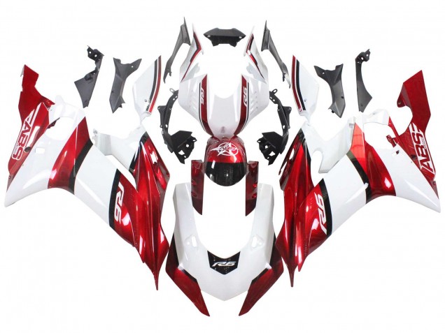 2017-2025 White Red Black Yamaha YZF 600 R6 Motorcycle Fairings UK