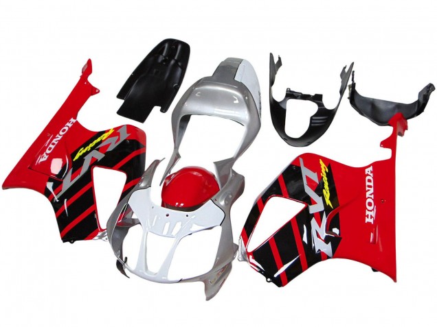 2000-2006 Silver Red Black Stripe Racing Honda VTR1000 Motorcycle Fairings UK