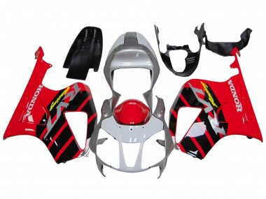 Buy 2000-2006 Silver Red Black Stripe Racing Honda VTR1000 Motorcycle Fairings UK