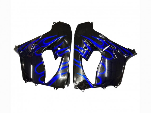 2000-2001 Glossy Black Blue Flame White Kawasaki ZX9R Motorcycle Fairings UK