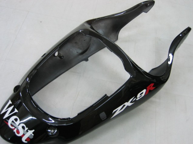 2000-2001 Glossy Black White West Kawasaki ZX9R Motorcycle Fairings UK