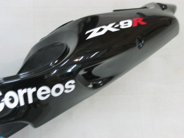 2000-2001 Glossy Black White West Kawasaki ZX9R Motorcycle Fairings UK