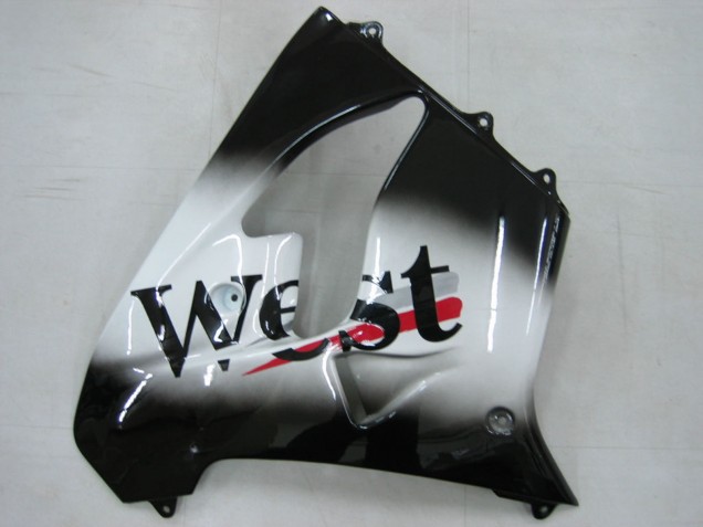 2000-2001 Glossy Black White West Kawasaki ZX9R Motorcycle Fairings UK