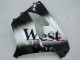 2000-2001 Glossy Black White West Kawasaki ZX9R Motorcycle Fairings UK