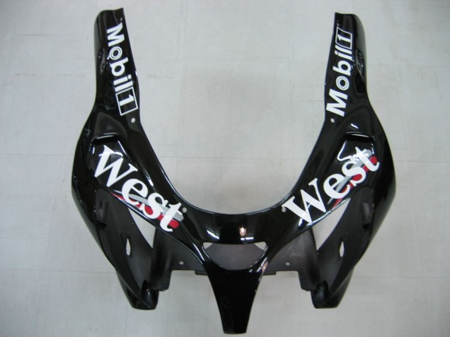 2000-2001 Glossy Black White West Kawasaki ZX9R Motorcycle Fairings UK