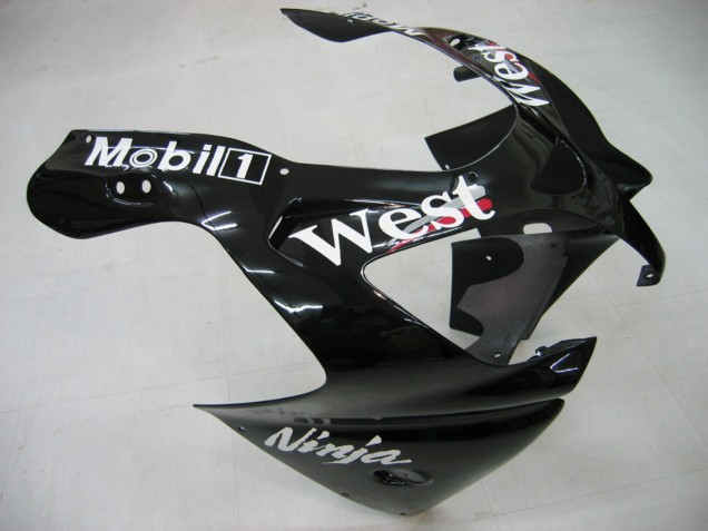 2000-2001 Glossy Black White West Kawasaki ZX9R Motorcycle Fairings UK