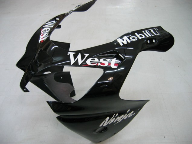 2000-2001 Glossy Black White West Kawasaki ZX9R Motorcycle Fairings UK