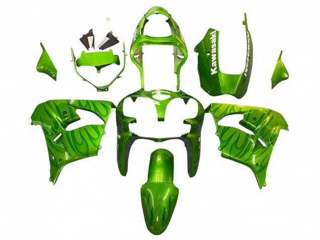 2000-2001 Green Flame Kawasaki ZX9R Motorcycle Fairings UK