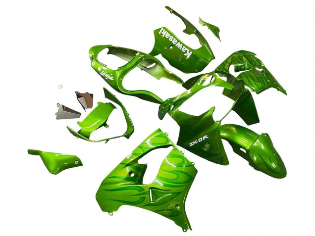 2000-2001 Green Flame Kawasaki ZX9R Motorcycle Fairings UK