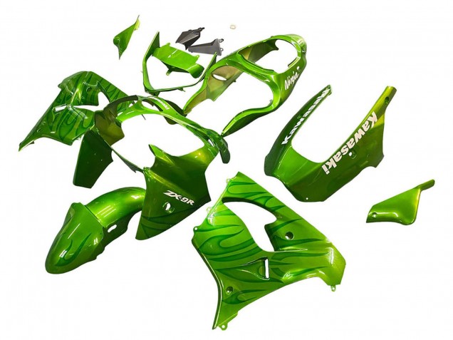 2000-2001 Green Flame Kawasaki ZX9R Motorcycle Fairings UK