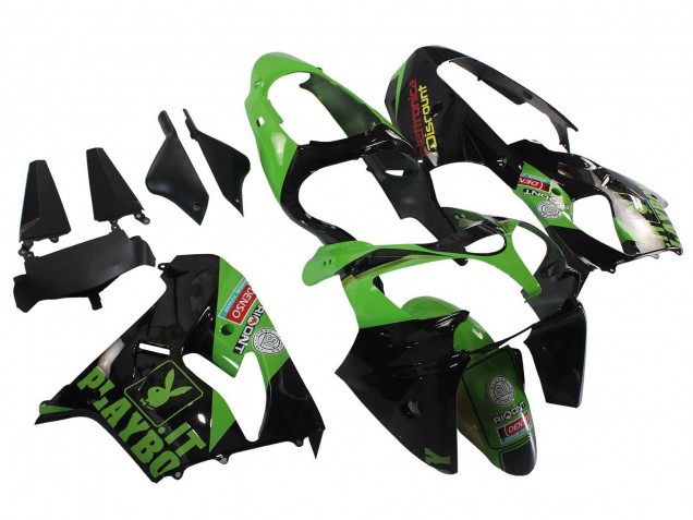 2000-2001 Green Black Playboy DENSO Kawasaki ZX9R Motorcycle Fairings UK