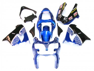 Buy 2000-2001 Blue White Black Kawasaki ZX9R Motorcycle Fairings UK