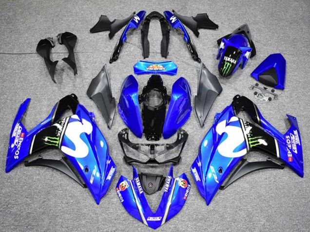 2015-2018 Blue Black Green Monster Yamaha YZF R3 Motorcycle Fairings UK