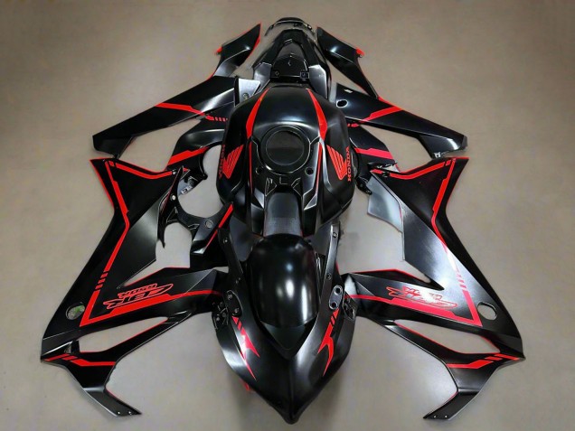 2019-2020 Glossy Black Red Stripe Honda CBR650R Motorcycle Fairings UK