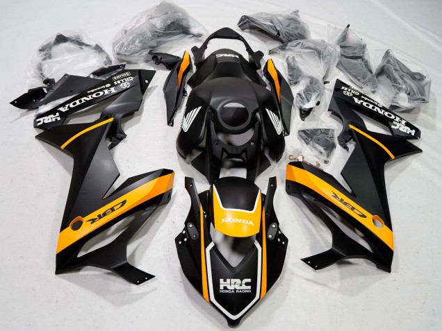 2021-2023 Matte Black Yellow HRC Honda CBR650R Motorcycle Fairings UK