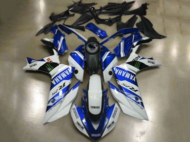 Buy 2015-2018 White Blue Yamalube ENEOS Monster Yamaha YZF R3/R25 Motorcycle Fairings UK