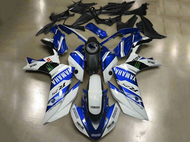 2015-2018 White Blue Yamalube ENEOS Monster Yamaha YZF R3/R25 Motorcycle Fairings UK