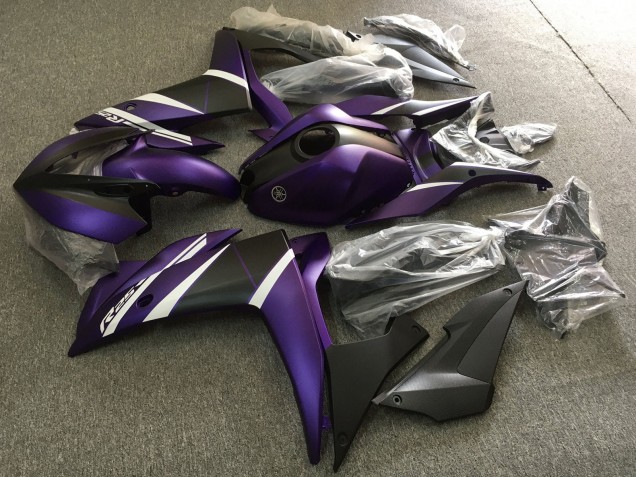 2015-2018 White Purple Matte Black Yamaha YZF R3/R25 Motorcycle Fairings UK