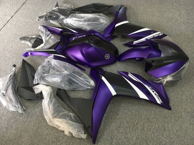 2015-2018 White Purple Matte Black Yamaha YZF R3/R25 Motorcycle Fairings UK