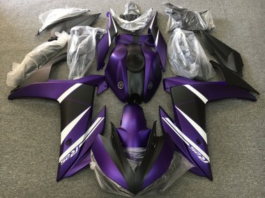 Buy 2015-2018 White Purple Matte Black Yamaha YZF R3/R25 Motorcycle Fairings UK