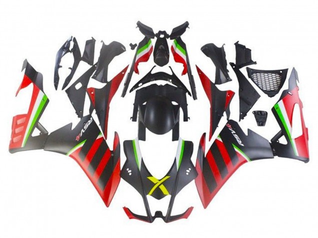 2016-2020 Matte Black Red Green Stripe Aprilia RSV4 1000 Motorcycle Fairings UK
