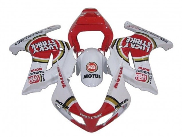 2003-2013 White Red Lucky Strike Suzuki SV650 Motorcycle Fairings UK