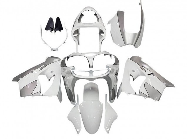 2000-2001 White Silver Kawasaki ZX9R Motorcycle Fairings UK