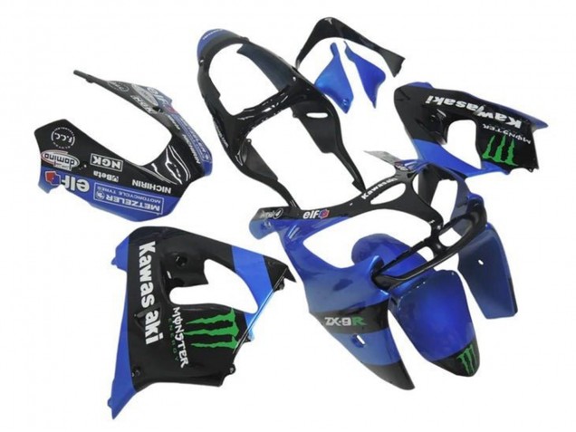2000-2001 Blue Black reen Monster Kawasaki ZX9R Motorcycle Fairings UK