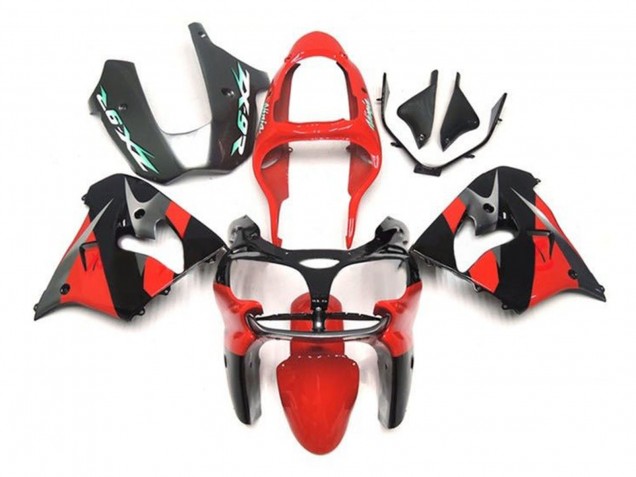 2002-2003 Red Black Silver Kawasaki ZX9R Motorcycle Fairings UK