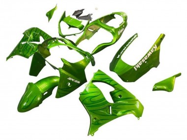 Buy 2002-2003 Green Flame Kawasaki ZX9R Motorcycle Fairings UK