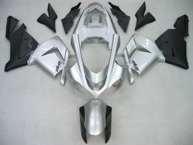 2004-2005 Glossy Silver Matte Black Kawasaki ZX10R Motorcycle Fairings UK