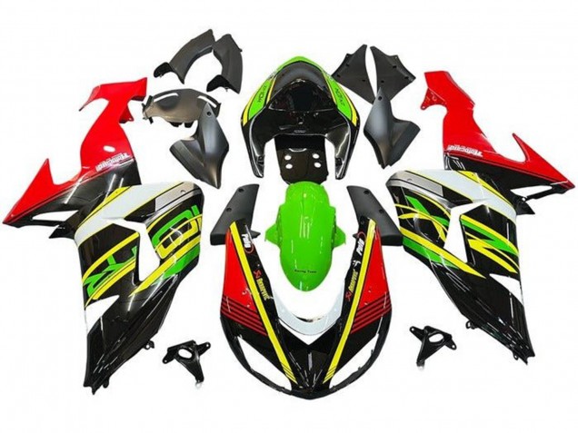 2006-2007 Red Green Yellow Black Kawasaki ZX10R Motorcycle Fairings UK