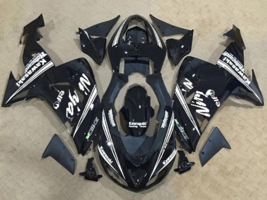 Buy 2006-2007 Glossy Black White Stripe Elf Kawasaki ZX10R Motorcycle Fairings UK