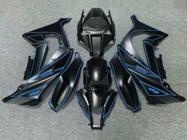 2011-2015 Matte Black Blue Kawasaki ZX10R Motorcycle Fairings UK