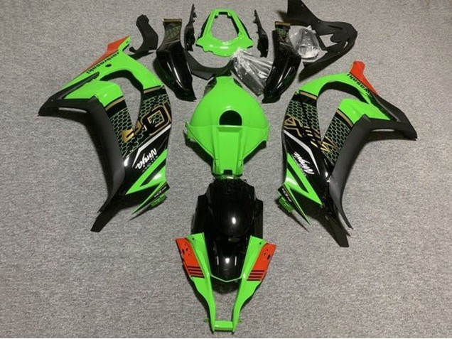 2011-2015 Green Black Red Honeycomb Kawasaki ZX10R Motorcycle Fairings UK