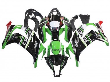 Buy 2011-2015 Green Black White Red Stripe Monster Kawasaki ZX10R Motorcycle Fairings UK