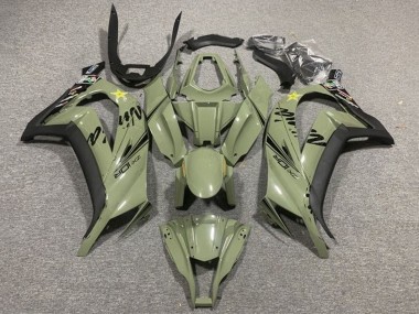 Buy 2011-2015 Dark Army Green Black Yellow Star Kawasaki ZX10R Motorcycle Fairings UK