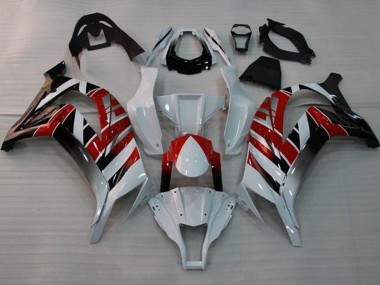 Buy 2011-2015 White Red Black Stripe Kawasaki ZX10R Motorcycle Fairings UK