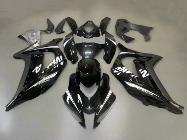 Buy 2016-2020 Glossy Black White Stripe Kawasaki ZX10R Motorcycle Fairings UK