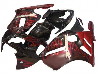 Buy 2000-2001 Glossy Black Red Flame Kawasaki ZX12R Motorcycle Fairings UK
