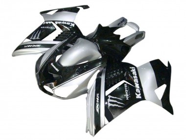 Buy 2006-2011 Silver Black Monster Kawasaki ZX14R ZZR1400 Motorcycle Fairings UK