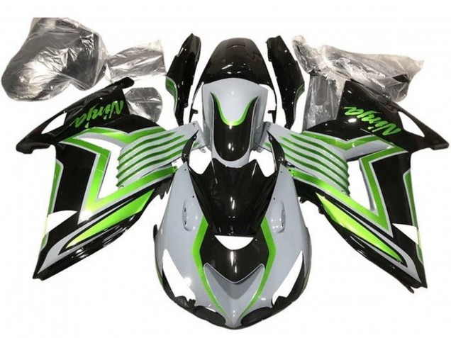2012-2024 White Green Glossy Black Kawasaki ZX14R ZZR1400 Motorcycle Fairings UK