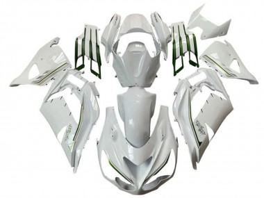 Buy 2012-2024 White Green Silver Stripe Kawasaki ZX14R ZZR1400 Motorcycle Fairings UK