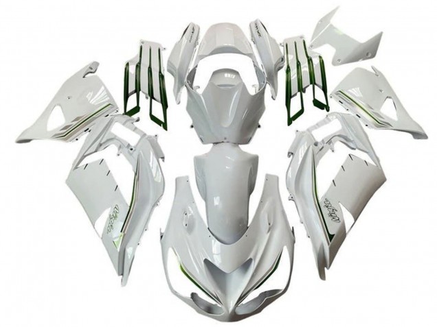 2012-2024 White Green Silver Stripe Kawasaki ZX14R ZZR1400 Motorcycle Fairings UK