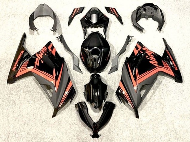 2013-2024 Glossy Black Orange Kawasaki EX300 Motorcycle Fairings UK