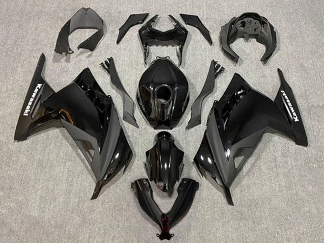 2013-2024 Glossy Black Matte Black Kawasaki EX300 Motorcycle Fairings UK