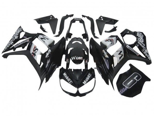 2010-2016 Glossy Black White Mobil West Kawasaki Z1000SX Motorcycle Fairings UK